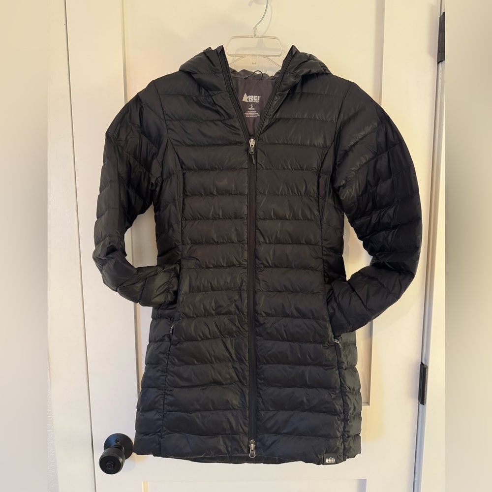 REI Women's Quilted Black Puffer Coat